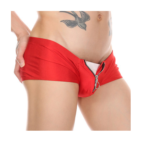 Shorty sexy avec Zip MINO Rouge