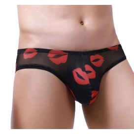 Slip sexy KISS LIPS Noir