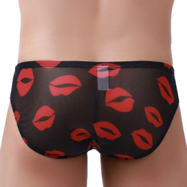Slip sexy KISS LIPS Noir 2