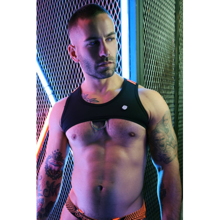 Harnais court TANK FUTURA Noir et Orange de Breedwell