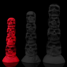 Plug anal DEATHY S 15 x 5 cm avec Têtes de mort