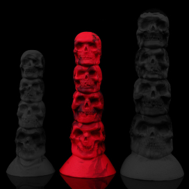 Plug anal Têtes de mort - DEATHY M de 18 x 5.8 cm Rouge