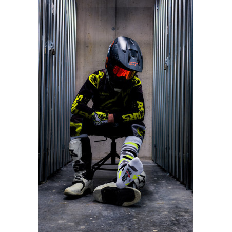 Chaussettes hautes MX SOCKS Sk8erboy Blanc-Fluo-Noir
