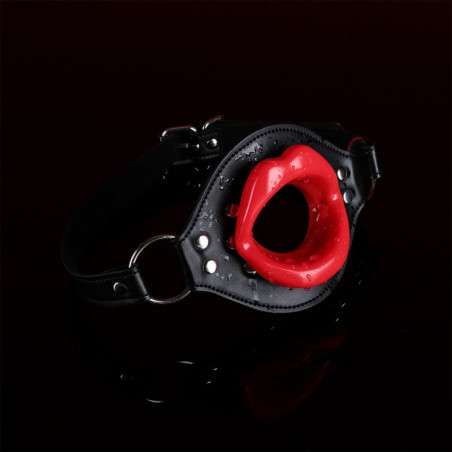 Bâillon Lèvres LIPS GAG Noir-Rouge