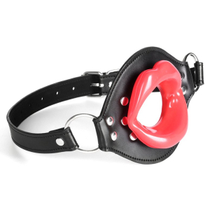Bâillon Lèvres LIPS GAG Noir-Rouge