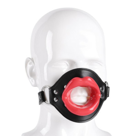 Bâillon Lèvres LIPS GAG Noir-Rouge