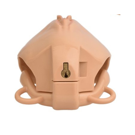 Cage de Chasteté avec Harnais SISLAB 5.5 x 3.5cm Beige