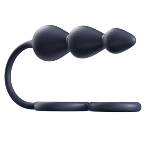Ballstretcher et Plug vibrant TRIKON noir 10 Vibrations