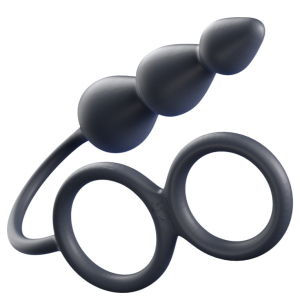 Ballstretcher et Plug vibrant TRIKON noir 10 Vibrations