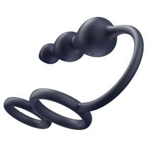 Ballstretcher et Plug vibrant TRIKON noir 10 Vibrations