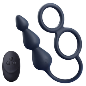 Ballstretcher et Plug vibrant TRIKON noir 10 Vibrations