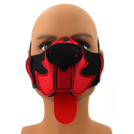 Museau PUPPY MUZ Noir et Rouge en Néoprène