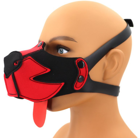 Museau PUPPY MUZ Noir et Rouge en Néoprène