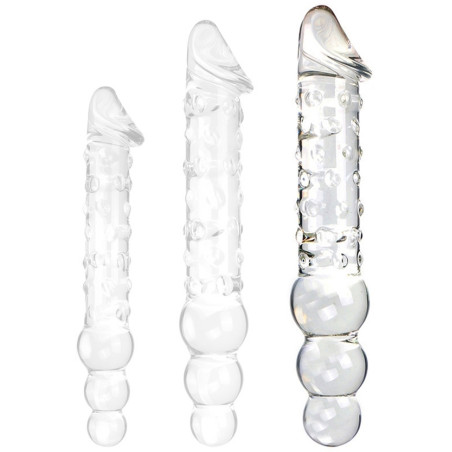 Gode en Verre THREEBALL L 29 x 5cm Transparent