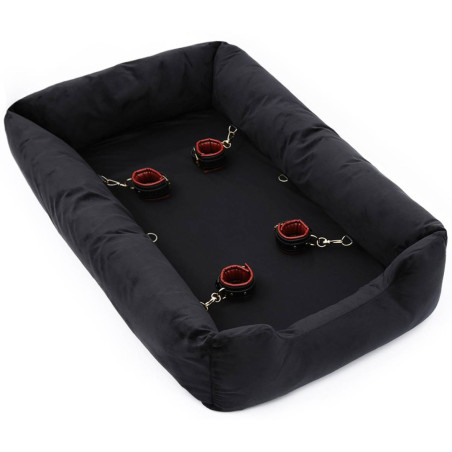 Panier Puppy avec Menottes Noir-Rouge 106 x 70 x 20 cm