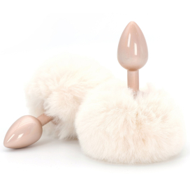 Plug Queue de Lapin ENCHANTING BUNNYTAIL 5 x 2.8cm Blanc Beige