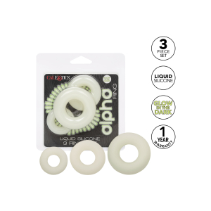Pack de 3 Cockrings phosphorescents de ALPHA RING