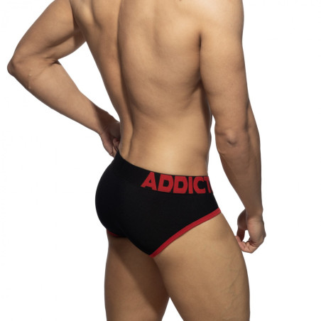 Slip TRICOLOR PIQUE Noir et Rouge de Addicted