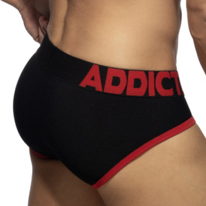 Slip TRICOLOR PIQUE Noir et Rouge de Addicted
