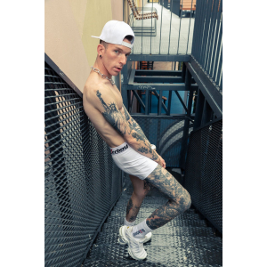 Boxer Sk8erboy Blanc avec coupe longue