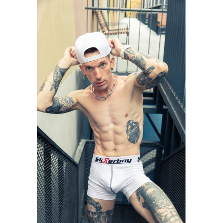 Boxer Sk8erboy Blanc avec coupe longue