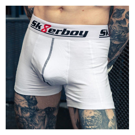 Boxer Sk8erboy Blanc avec coupe longue