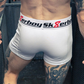 Boxer Sk8erboy Blanc avec coupe longue 2
