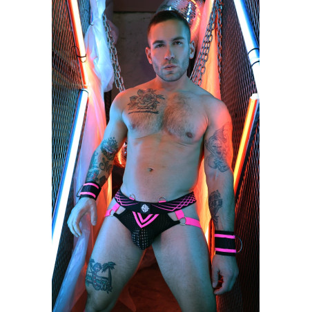 Jockstrap REVOLUTION Noir et Rose neon de Breedwell