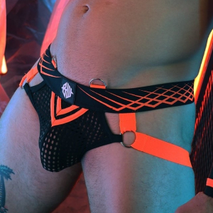 Jockstrap REVOLUTION Noir et Orange de Breedwell