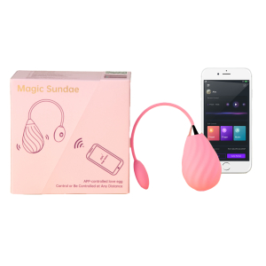 Oeuf Vibrant Connecté MAGIC SUNDAE 6 x 3.5cm Rose pale