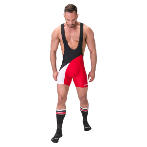 Body Singlet LUCKENWALDE Noir-Rouge de Barcode Berlin