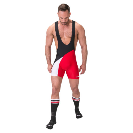 Body Singlet LUCKENWALDE Noir-Rouge de Barcode Berlin