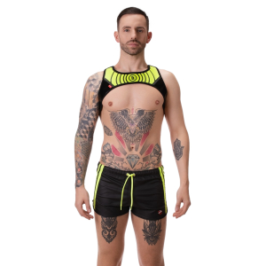 Short BYRON Laboratory Noir et Jaune fluo de Barcode Berlin