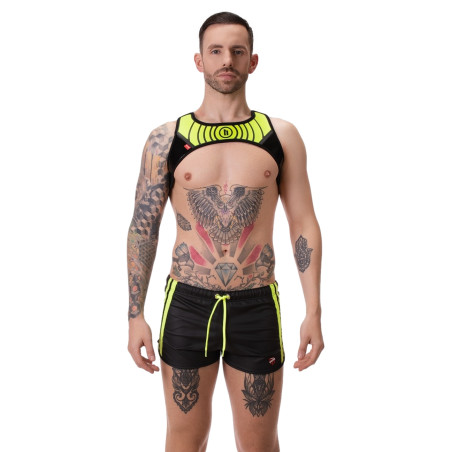 Short BYRON Laboratory Noir et Jaune fluo de Barcode Berlin