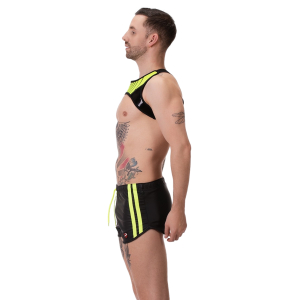 Short BYRON Laboratory Noir et Jaune fluo de Barcode Berlin