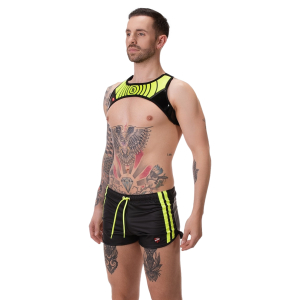 Short BYRON Laboratory Noir et Jaune fluo de Barcode Berlin