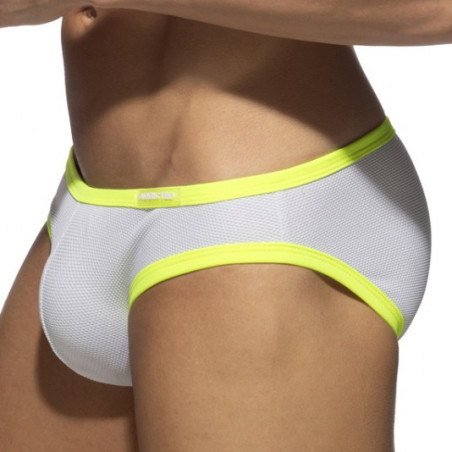 Slip SNOW Blanc et Jaune fluo de Addicted