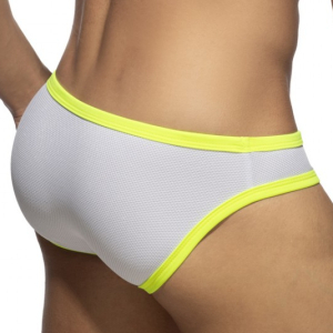 Slip SNOW Blanc et Jaune fluo de Addicted