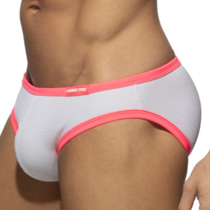 Slip SNOW Blanc et Rose neon de Addicted