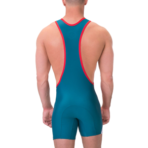 Body Singlet LUCKENWALDE Rouge-Bleu Pétrole de Barcode Berlin