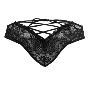 Thong Dentelle POTHIOS Noir