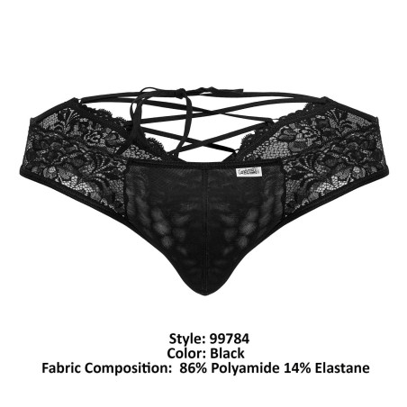 Thong Dentelle POTHIOS Noir