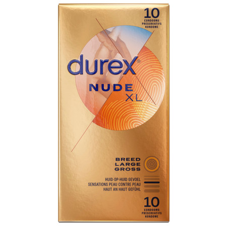 Préservatifs NUDE XL de DUREX 60mm | Boîte de 10