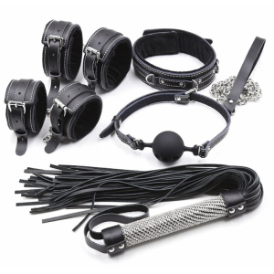 Kit Bdsm DIAMO Noir avec 5 Pièces de Sm Fantasy