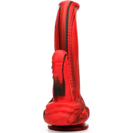 Double Gode DOBHORSE 18 x 7cm Rouge et Noir