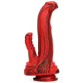 Double Gode DOBHORSE 18 x 7cm Rouge et Noir 2