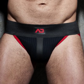 Jockstrap Rib noir et rouge AD Fetish