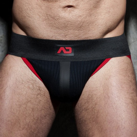 Jockstrap Rib noir et rouge AD Fetish