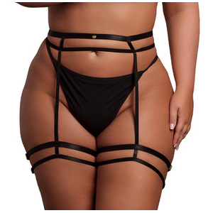 Porte-jarretelles Grande Taille DOUBLE STRAP Noir