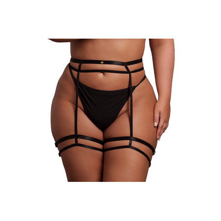 Porte-jarretelles Grande Taille DOUBLE STRAP Noir